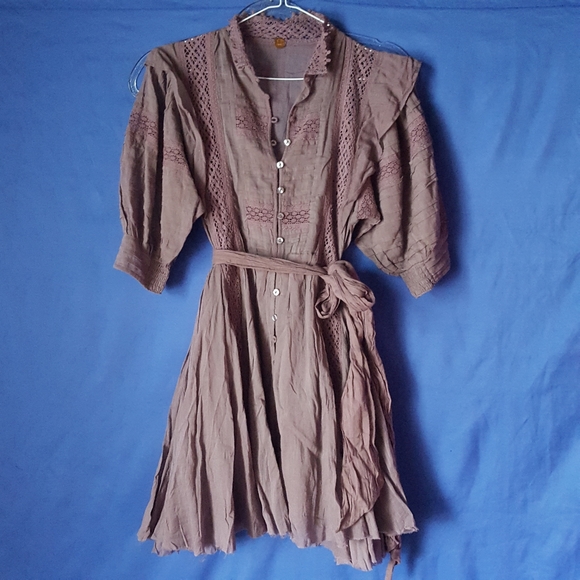 Free People Crochet Lilac purple Prairie sax Dress - Picture 4 of 11